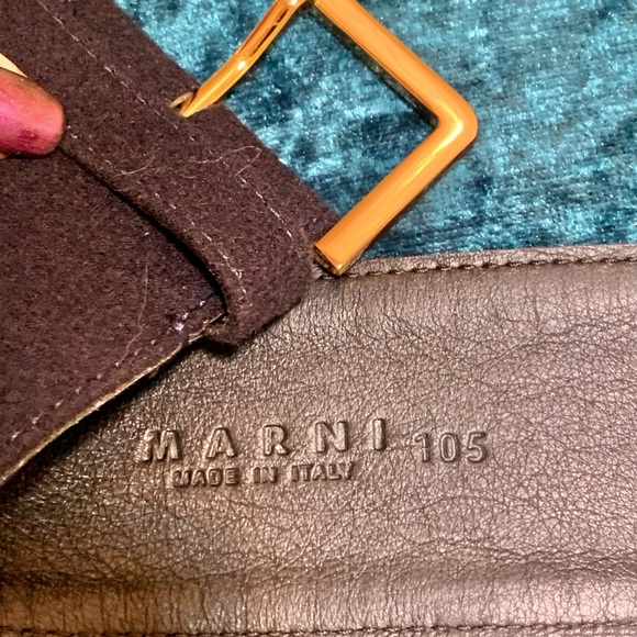 Marni navy cashmere leather belt main image 6
